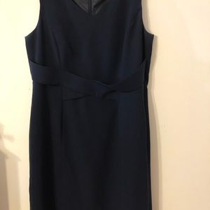 Navy blue lined dress.